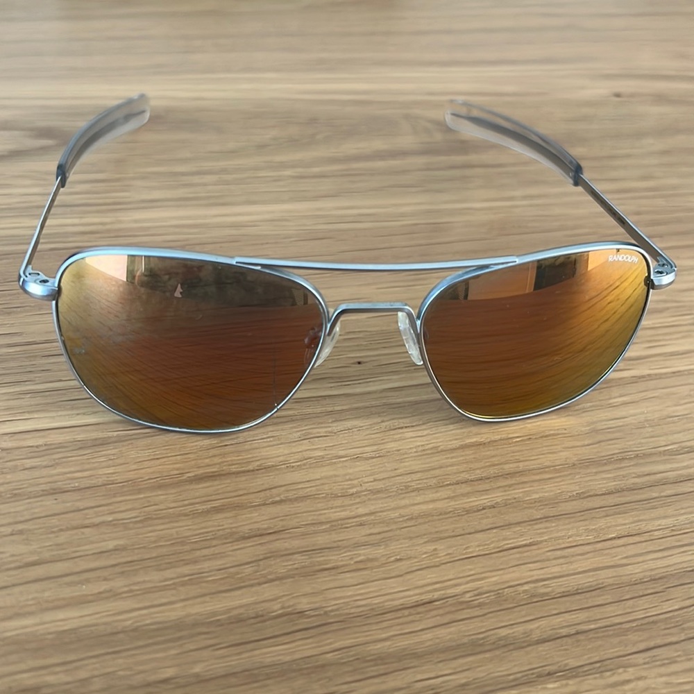 Randolph yellow/orange tint matte chrome sunglasses